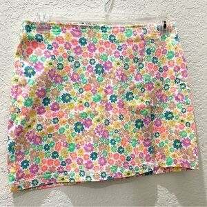 Wild Fable bright small print multicolor floral twill mini skirt Sz 12